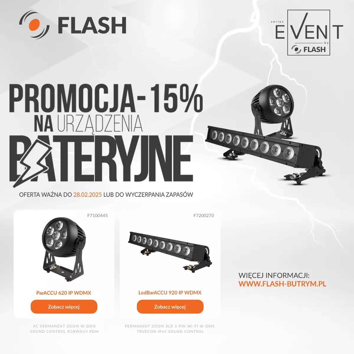 Promoción -15% ParACCU 620 IP WDMX y LedBarACCU 920 IP WDMX